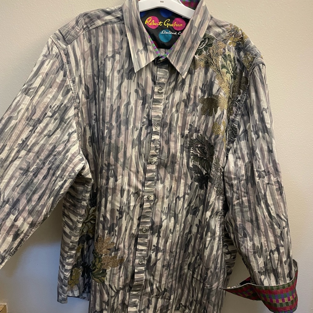 Robert Graham Camouflage Floral Shirt